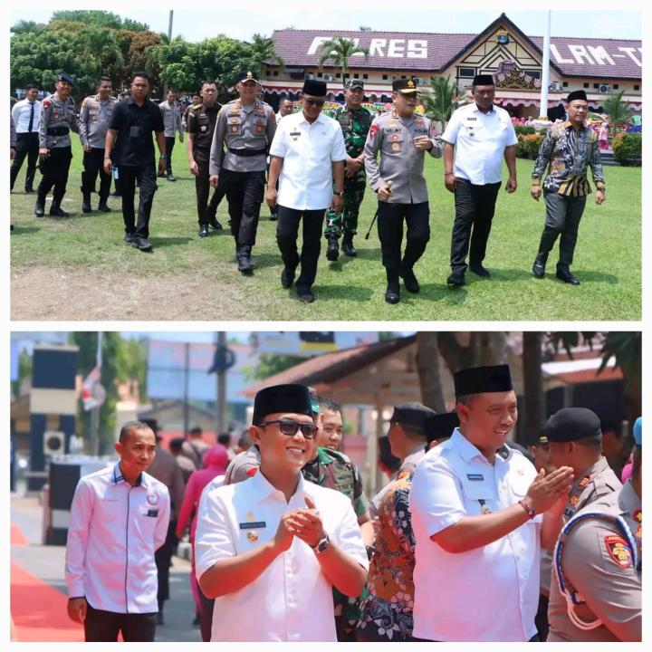 Bupati Ardito Wijaya Sambut Kapolda Lampung di Mapolres Lampung Tengah